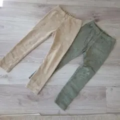 【美品】UNIQLO コーデュロイライク レギンスパンツ 2点セット 10分丈