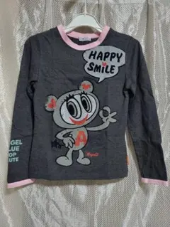 エンジェルブルー　OK　ナカムラくん　長袖Tシャツ　S(140)　ダークグレー
