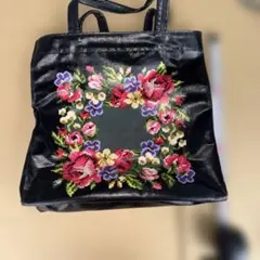 FEILER ハンドバッグ 花柄 ブラック