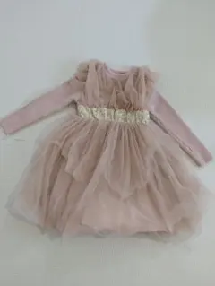 くすみピンク　長袖ワンピース　120