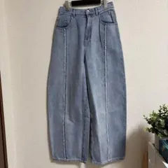 LEPSIM カーブデニムライト ブルー ワイドレッグデニムパンツ