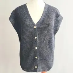 a.v.v ダークグレー ニットカーディガン