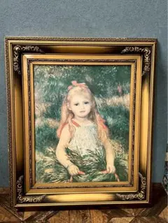 ルノワールわら束を持つ少女 フレーム付き 約55×63cm - メルカリ