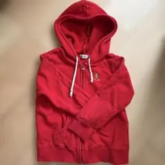 ミキハウス 赤 フード付きパーカー