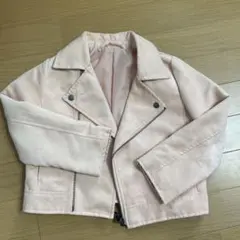 ピンク スエード風 ライダースジャケット