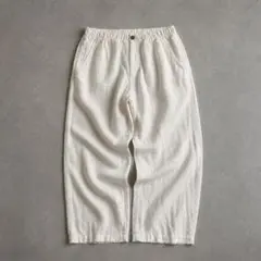極美品 90s リネン100% 極太 ワイドパンツ スラックス イージーパンツ 