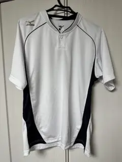 ミズノ　ビクトリーステージシャツ　ホワイトネイビー　L 超美品