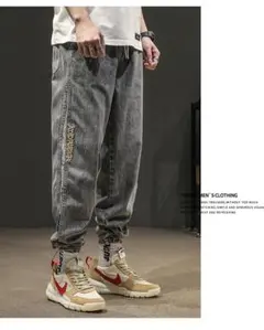 【4】新品 メンズ ジョガーパンツ デニムパンツ