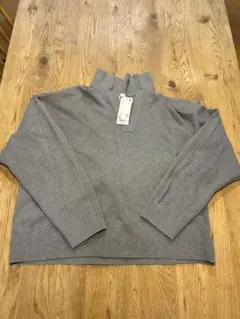 新品！UNIQLOスムースコットンリラックスポロセーター XL グレー