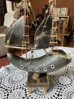 水牛の角 帆船の模型置物 - メルカリ