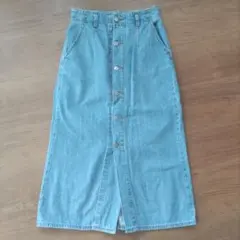 GU デニムロングスカート ライトブルー Мサイズ