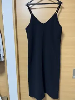 美品　RE:EDITキャミソールワンピース 黒 ロング丈