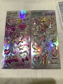 シャカシャカシール①2枚セット　立体シール　ホログラムシール　ぷっくりシール