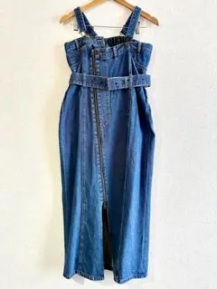 デニム　サロペットドレス