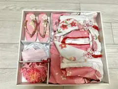 KYOETSU 3歳　七五三 女の子 花柄着物 フルセット　ピンク