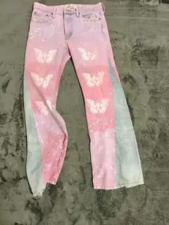 Dirty boxバタフライプリント デニム