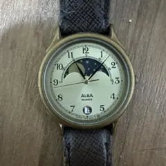 SEIKO ALBA QUARTZ ムーンフェイズ メンズ 腕時計