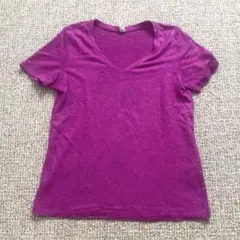 バナナリパブリック　麻100% パープル　Tシャツ　XSサイズ　着心地良