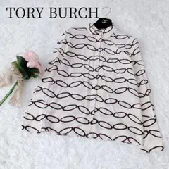 【TORY BURCH/トリーバーチ】長袖ブラウス シルク100 総柄 幾何学