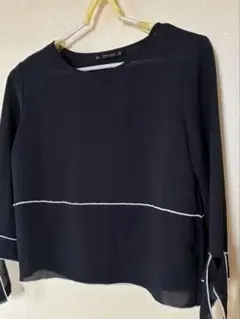 ZARA BASIC ブラックブラウス Lサイズ