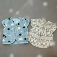 ベビーベスト 2点セット 星柄と模様　パジャマ