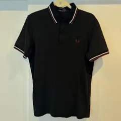 Fred Perry ポロシャツ XLブラック オレンジ M3600 刺繍ロゴ - メルカリ