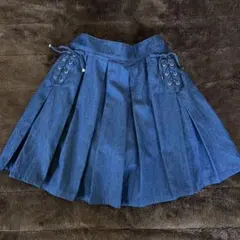 未使用　メゾピアノ　ボックスプリーツ サイドレースアップスカパン　160