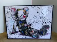 水晶絵 KAWS アートパネル カウズ 立体 絵画 キラキラ アート 壁掛け