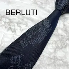 BERLUTI ベルルッティ　カリグラフィ　ネクタイ　ブラック　シルク BERLUTI ベルルッティ カリグラフィ ネクタイ ブラック シルク - メルカリ