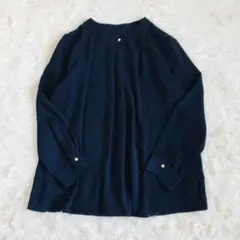 ロペピクニック ブラウス シャツ メタルボタン 綺麗め ネイビー 長袖