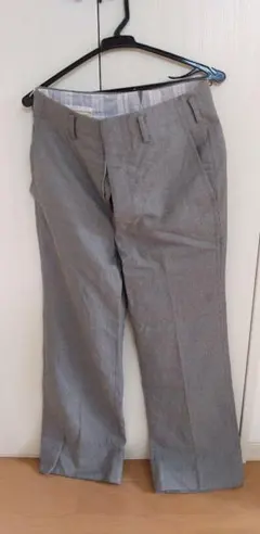 グレー スラックス ポリエステル混紡