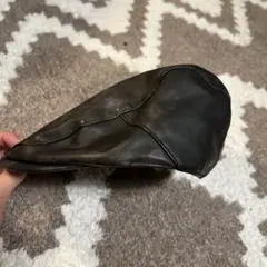 黒 レザー ハンチング帽