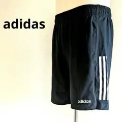adidas　アディダス　メンズM　ショートパンツ　ブラック　３本ライン