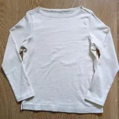 無印良品　ボートネックカットソー　アイボリー　M