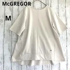 【マックレガー】半袖フレアTシャツ グレージュM　ロゴ刺繍　ストレッチ　無地のサムネイル