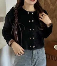 Ada. フェザー ニットカーディガン