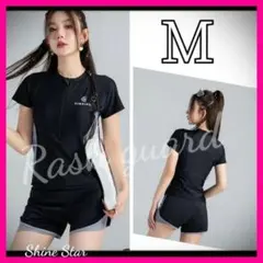 半袖水着　ラッシュガード　セパレート　M　ブラックグレー　新品未使用　スポーツa