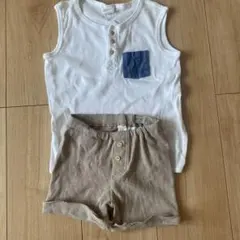 ベビー服 タンクトップとショートパンツセット