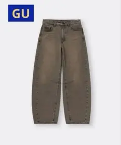 GU バレルレッグジーンズ　ブラウン
