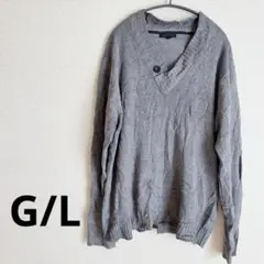 オススメ★グレー Vネックセーター 【G/L】 レディース セーター トップス