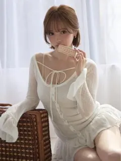 andmary Lotta frill layered dress white - メルカリ