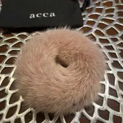 ACCA ミンクファー シュシュ くすみピンク