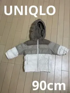 ユニクロ　ベージュホワイトフード付きアウター