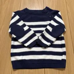 H&M ボーダーニット 80cm エルボーパッチ