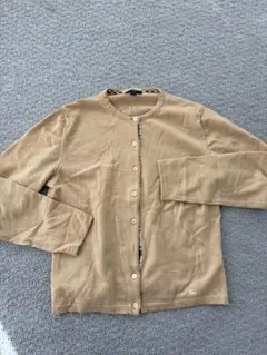 BURBERRY バーバリー ベージュ ロゴカーディガン Mサイズ　ノバチェック