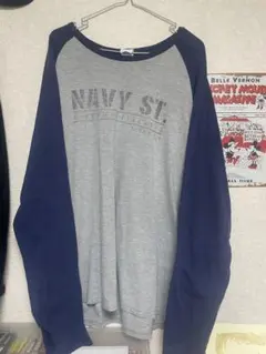 90s ヴィンテージNAVY ST. ラグラン ロングスリーブ Tシャツ