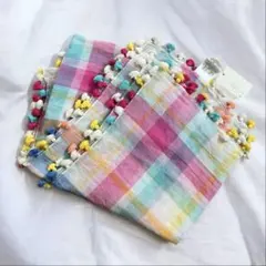 【未使用品】TOPKAPI 春スカーフ 綿100% フリンジ付きのサムネイル