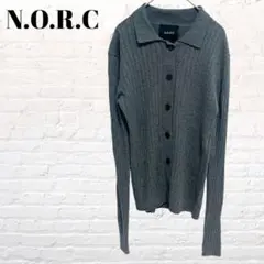 ノーク　カシミア混　リブニットカーディガン　カシミア混　グレー　長袖　シンプルのサムネイル