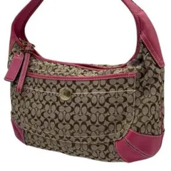 COACH ホーボー ミニシグネチャー キャンバス レザー ワンショルダーバッグ