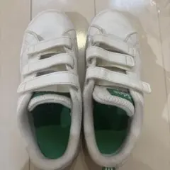 adidas ベルクロスニーカー US 12K ホワイト/グリーン
